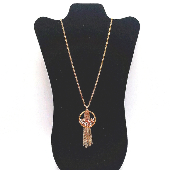 NEW GUESS 32" One of a kind Rope Statement Pendant Necklace in Gold - Picture 3 of 4